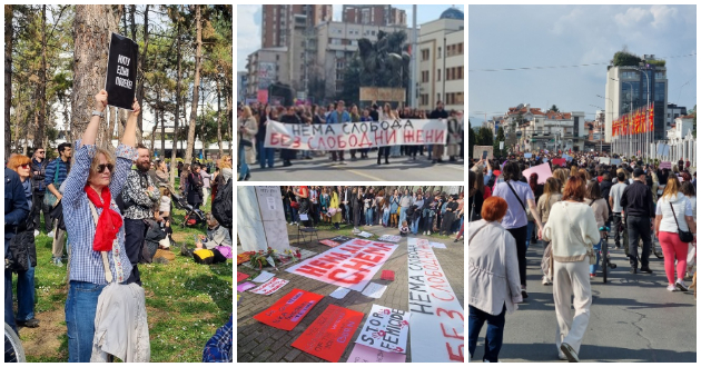 Осмомартовски марш во Скопје против насилството врз жените